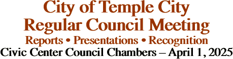 City of Temple City Regular Council