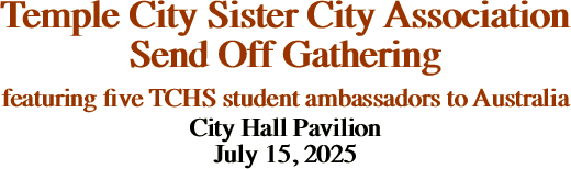 Temple City Sister City Association Send