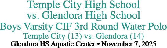 Temple City High School vs. Glendora