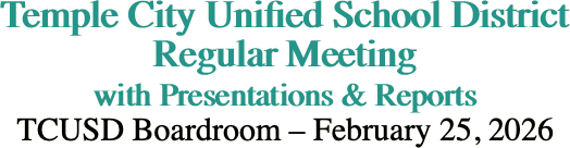 Temple City Unified School District Regular